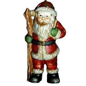 Santa Claus Ornament Figurine Hand Blown Glass Rare